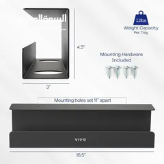  3 VIVO Under Desk 17 inch Cable Management Trays, Power Strip Holders