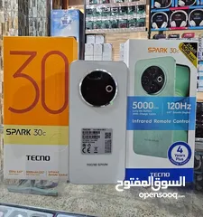 3 جهاز جديد بالكرتونة Spark 30c رام 8 و 12 و 16 جيجا 128 و 256 مكفول سنة متوفر توصيل