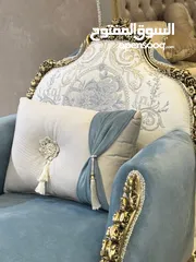  7 طقم كنب New classic فاخر ومميز جداً 9مقاعد مع طربيزة الوسط