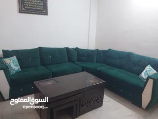  1 طقم جلوس كنب لون اخضر