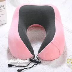  2 مخدة رقبة للسفر مريحة لون زهري