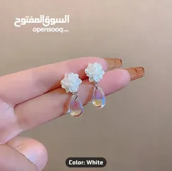 2 flower and water droplet Earrings