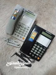  15 جهاز هاتف سلكي مكتبي او منزلي مزود بشاشه لعرض الارقام و هويه المتصل جهاز تلفون ارضي
