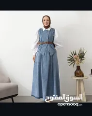  4 طقم جينز تنورة وفيست
