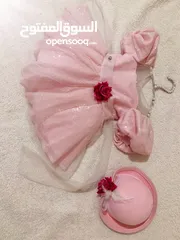  1 فستان بناتي موديل الاميرات باللون الوردي اللامع