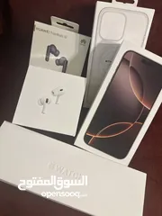  1 Apple watch series 10  / iphone 16 pro max  / airpods pro (2nd generation) / huawei FreeBuds 6i