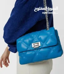  1 شنتة كتف جلد زرقاء
