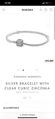  1 PANDORA MOMENTS  SILVER BRACELET WITH CLEAR CUBIC ZIRCONIA