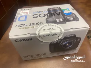  1 كاميرا كانون 2000 D جديدة بالكرتونة