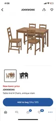  2 IKEA Wooden Table And 4 Chairs