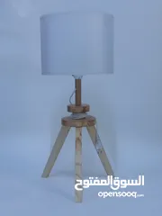  2 تيبل لامب صناعة يدوية من الخشب الطبيعي