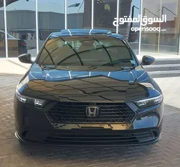  6 هوندا اكورد موديل 2024 لون اسود فحص كامل تصلح للاعفاءات اوالعمومي اومجمركة