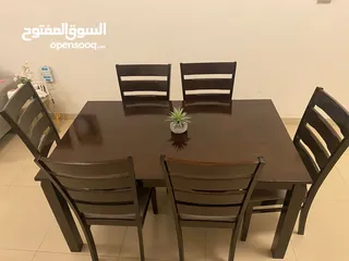  6 Strong Dining Table with 6 chairs   طاولة طعام قوية مع كراسي