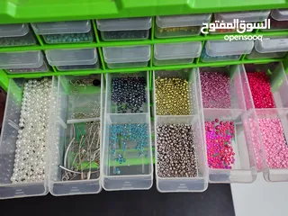  9 مشروع خرز كامل مع الخزانه والعلب والخيطان