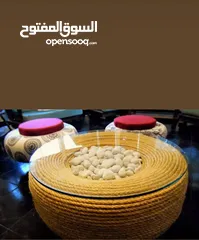  5 طاولات وسط من الاطارات مع حبل الخيش للحديقة وداخل المنزل ، تصميم بسيط وعصري