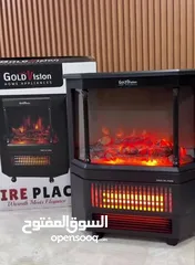 3 صوبة فايربليس ديكورية فاخرة   قوة 2000 واط لتدفئة عالية جداً 3 أعمدة + هيتر هواء