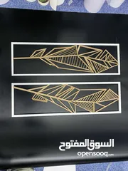  3 A beautiful wall decor for dining area White Croean frame with handmade wooden leafs of fly wood