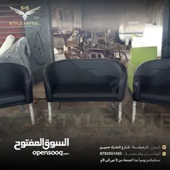  22 ‏طقم كنب مكتبي 4 مقاعد جلد صناعة محلية للبيع من المصنع مباشرة أثاث مكتبي
