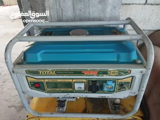  1 مولد كهرباء بنزين ثلاث كيلو ونص ملف نحاس النوع توتال افضل نوعيه بسوق بحال الوكاله المولد استعمل خفيف