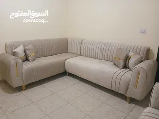  1 كورنر مودرن خشب لاتيه وسويد