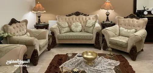  1 طقم صالون 9 مقاعد تفصيل شبه جديد