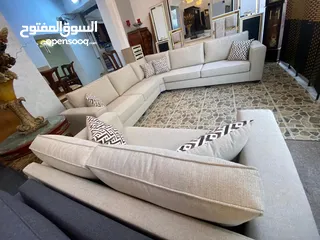  6 اطقم كورنرات تفصيل جديد ستايل امريكي  من افضل انواع الخشب والقماش والاسفنج  مع امكانية تغيير اللون