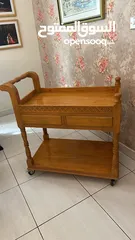  4 Fine wood Moving food table طاوله نقل الطعام فخمه خشبيه