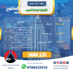  1 مجمع تجاري للإيجار بدون خلو في موقع مميز في الزرقاء حي معصوم الشارع الرئيسي جوار دوار معصوم