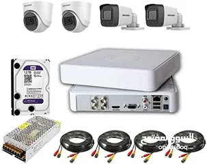  4 نظام كاميرات 2 ميجا بكسل 4 كاميرات مع كامل  اغراضهم جاهز للتركيب بسعر حرق   camera hikvision 2mega