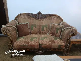 2 طقم كنب زان+طربيزات زان وزجاج