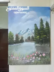  1 لوحات فنية طبيعة عدة مقاسات رسم يدوي