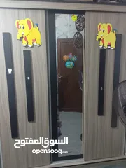  3 غرفه نوم بناتي بحاله ممتازه تختين وتسريحه وكومودينه وخزانه