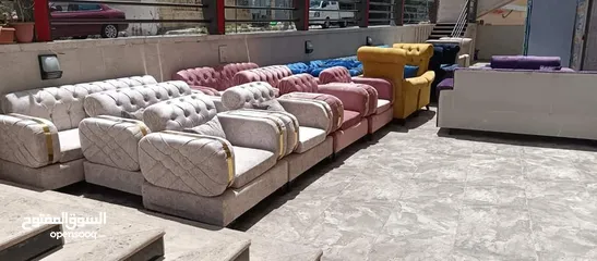  3 اطقم استيل 7 مقاعد جميع الالوان متوفره داخل المصنع الكميه محدوده