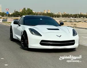  16 شيفرولية كورفت C7   خليجي  موديل 2015 صبغ وكالة  بحالة الوكالة