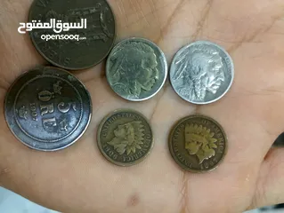  1 عملات البيفالو الهنود الحمر قديمه 4قطع