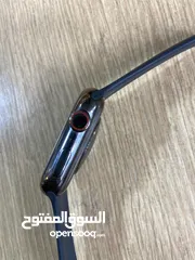  3 ساعة ابل واتش للبيع الاصدار 7ستانلس ستيل نسبة البطارية 79ممتازة جداً قياسها 45