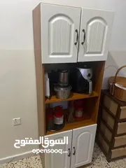  4 فاترينا المطبخ متعددة الاستخدام أناقة وتنظيم في قطعة واحدة باللون البني المحروق