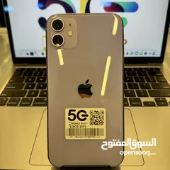  1 ‏iPhone 11 128GB battery 100% used  بطاريه اصليه 100 ليست مرفعه انظف ايفون 11 وع الفحص