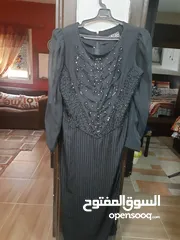  3 فستان سهرة اسود مطرز xl ينفع لحد رفيع .. للبيع ب1500ج