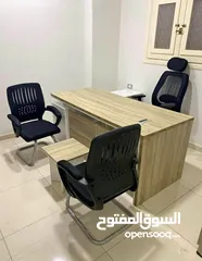  9 مكتب مدير مكتب مودرن +سايد جانبي + وحده ادارج خشب MDf اسباني office desk. office furniture