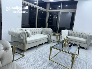  1 طقم كنب سكني تفصيل مع طاولات