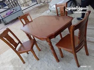  5 طاوله سفره 4 مقاعد اوربي بحال الوكاله