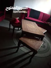  3 طقم كنب حرف L لون خمري واسود