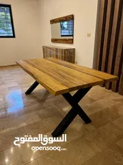  2 طاولة سفرة خشب طبيعي