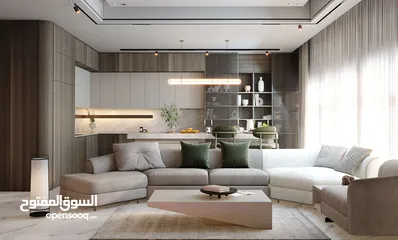  3 شقة فاخرة طابق ارضي مساحة 215 م + ترس 160 م  / دير غبار