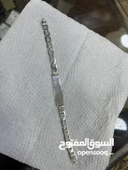  6 اسوارة فضة رجالي عيار 925 إيطالي حجم كبير وزن 11.84 جرام
