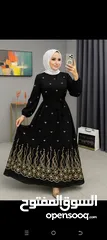  1 فستان ستاتي شيفون مبطن و مطرز   وزن 50 لل 85