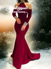 4 فستان كريب سكوبا طويل