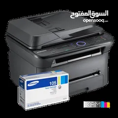  1 طابعة ليزر سامسونج مع سكانر وحبر كرتونة