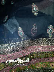  7 black gharara with unstitched black shirt ND dupatta full shisha work and paint work once used only
